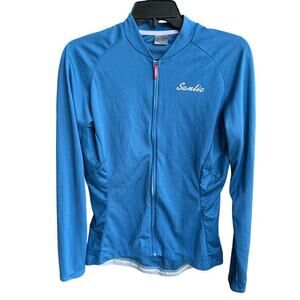 Santic long-sleeve cycling jersey blue full zip NWOT sz M
